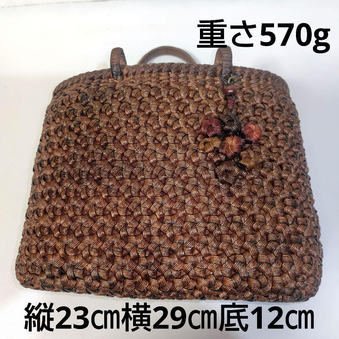 クラフトで作った山葡萄風かごバッグ クラフトテープで作った山葡萄風